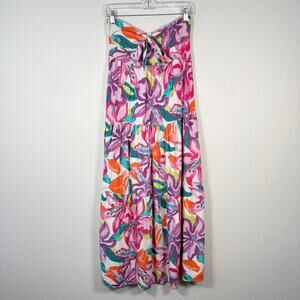 Kenny Flowers Tropical Floral Print Strapless The Kona Bandeau Maxi Dress